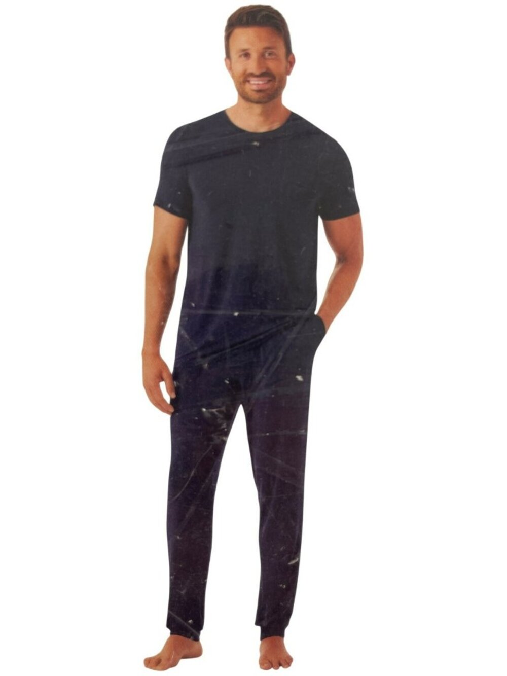Members Mark DreamMark Pajama Set Navy Blue 2-Piece Top/Pants Men's Size M NEW